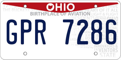 OH license plate GPR7286