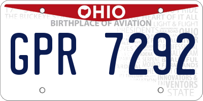 OH license plate GPR7292