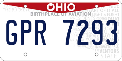 OH license plate GPR7293