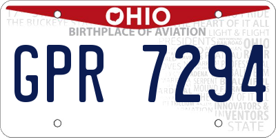 OH license plate GPR7294