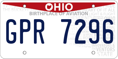 OH license plate GPR7296