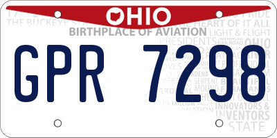 OH license plate GPR7298
