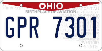 OH license plate GPR7301