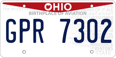 OH license plate GPR7302