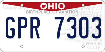 OH license plate GPR7303