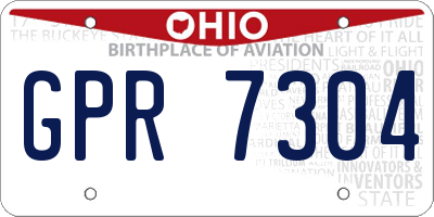 OH license plate GPR7304