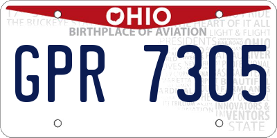 OH license plate GPR7305