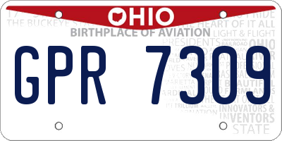 OH license plate GPR7309