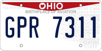 OH license plate GPR7311