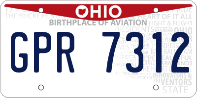 OH license plate GPR7312