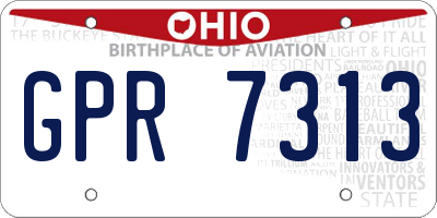 OH license plate GPR7313