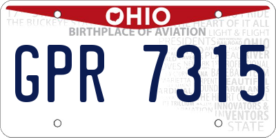 OH license plate GPR7315