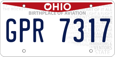 OH license plate GPR7317
