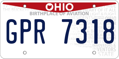 OH license plate GPR7318