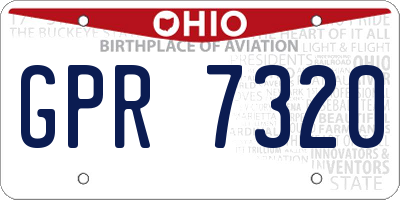 OH license plate GPR7320