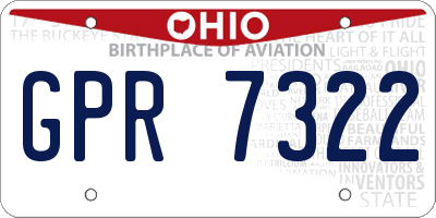 OH license plate GPR7322