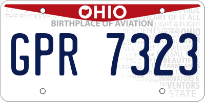 OH license plate GPR7323