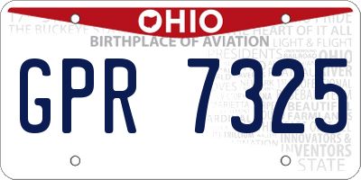 OH license plate GPR7325
