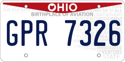 OH license plate GPR7326