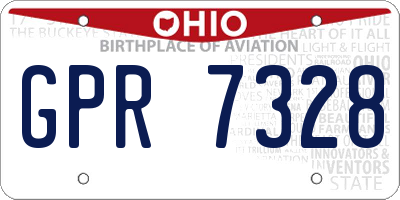 OH license plate GPR7328