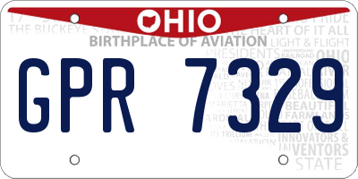 OH license plate GPR7329