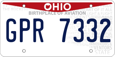OH license plate GPR7332
