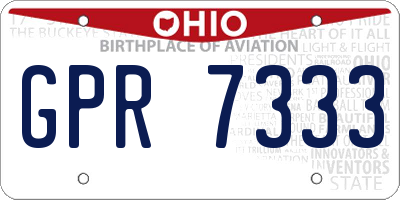 OH license plate GPR7333