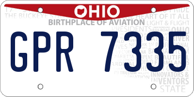 OH license plate GPR7335
