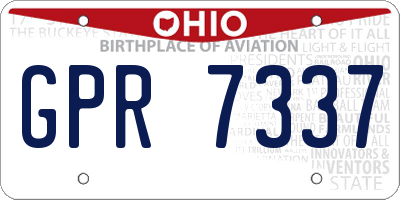 OH license plate GPR7337