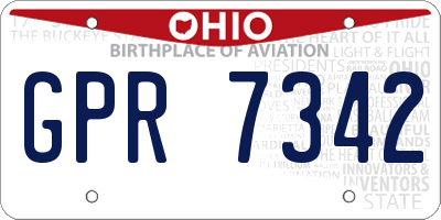 OH license plate GPR7342