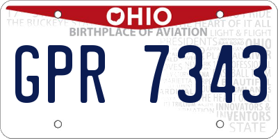 OH license plate GPR7343