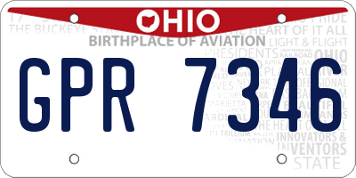 OH license plate GPR7346