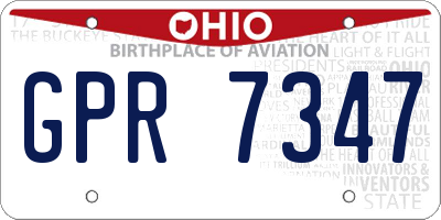 OH license plate GPR7347