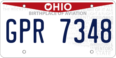 OH license plate GPR7348