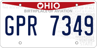 OH license plate GPR7349