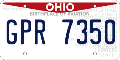 OH license plate GPR7350
