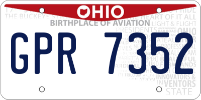 OH license plate GPR7352