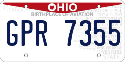 OH license plate GPR7355