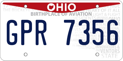 OH license plate GPR7356