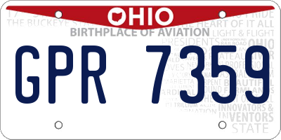 OH license plate GPR7359