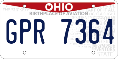 OH license plate GPR7364