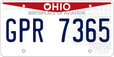 OH license plate GPR7365