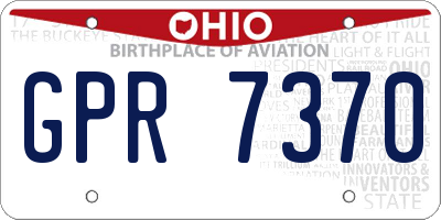 OH license plate GPR7370