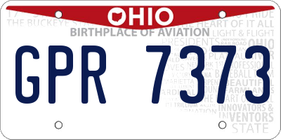 OH license plate GPR7373