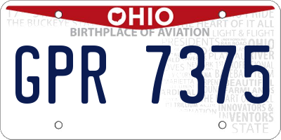 OH license plate GPR7375