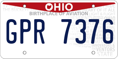 OH license plate GPR7376