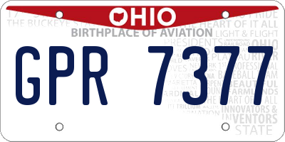 OH license plate GPR7377