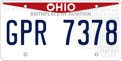 OH license plate GPR7378