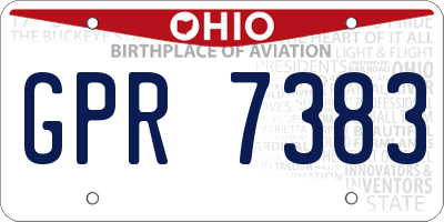 OH license plate GPR7383