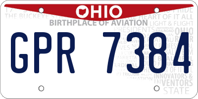 OH license plate GPR7384